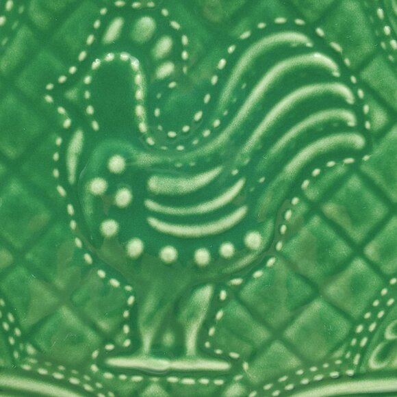 Longaberger Pottery American Craft Originals Light Ivy Rooster Trivet Wall Decor - Picture 3 of 6